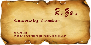 Rasovszky Zsombor névjegykártya